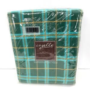 Cozelle two 50”x60” fleece throws. Plaid and solid color.